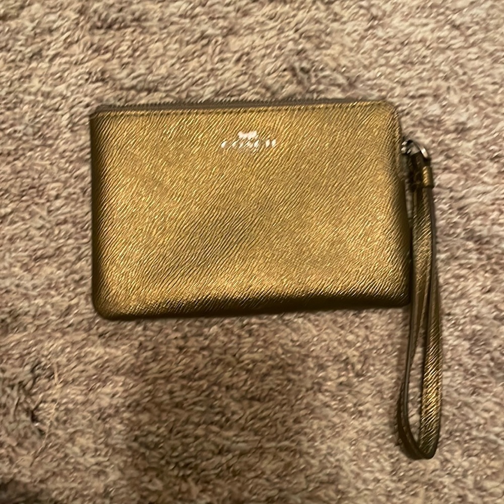 Coach pewter wristlet